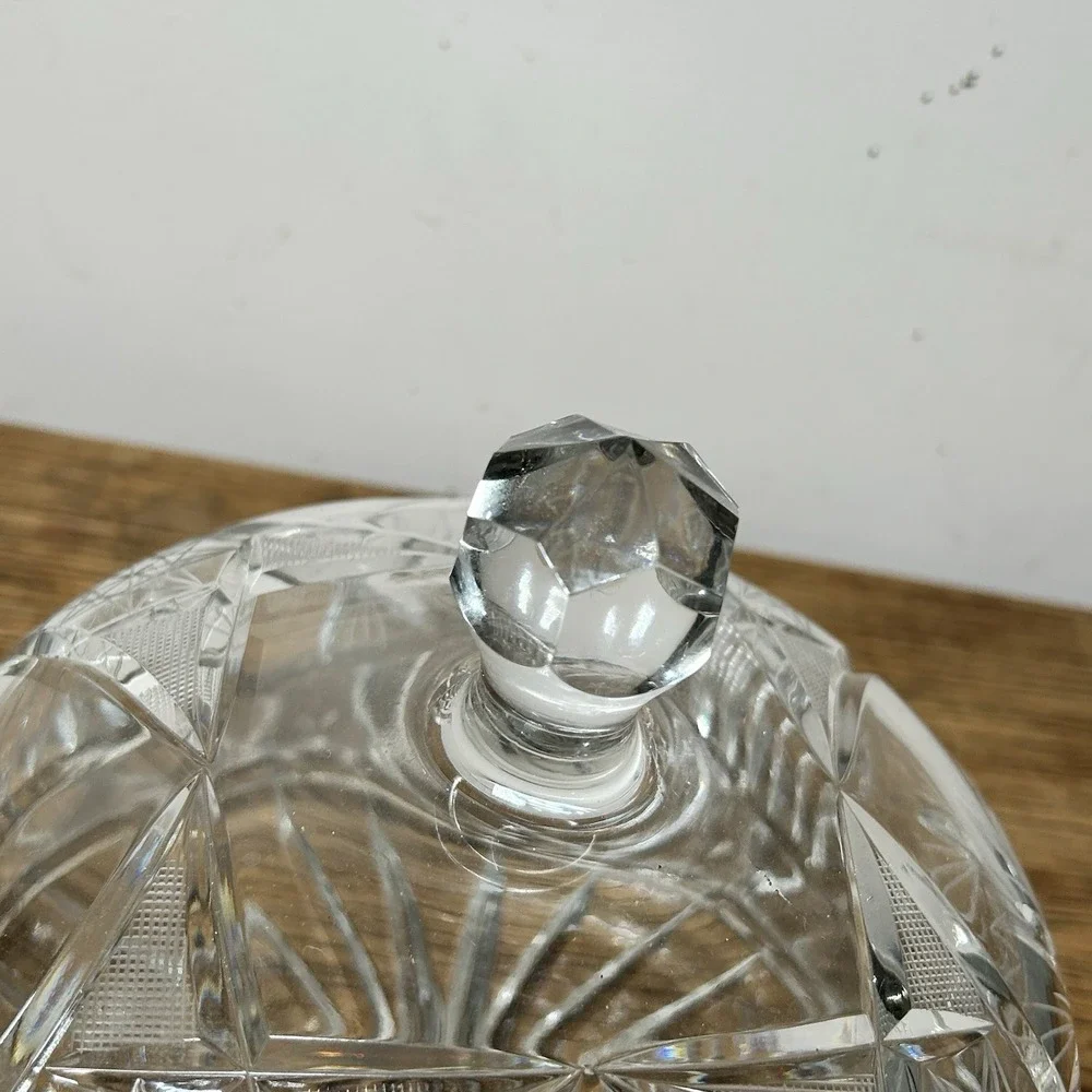 Vintage Crystal Cheese Dome Butter Dome Cake Dish‎ Plate Glass Heavy